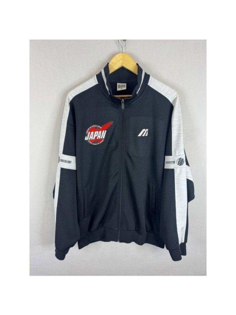 Mizuno Super Star Japan Olympic Team Track Jacket Black White Vintage Japan XOO